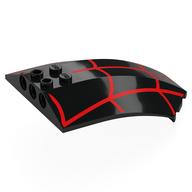 Windscreen 8 x 6 x 2 Curved with Red Webbing Print (Black)