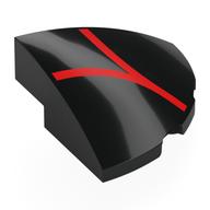 Brick Round Corner, Curved 3 x 3 x 1 Quarter Circle with Red Webbing Print (Black)