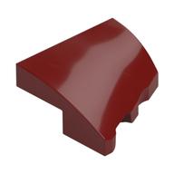 Brick Wedged, Curved 2 x 2 with Stud Notch Left (Dark Red)
