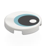 Tile Round 2 x 2 with Eye, Blue Iris, Black Pupil Print (White)