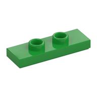 Plate Special 1 x 3 with 2 Studs with Groove and Inside Stud Holder (Jumper) (Bright Green)