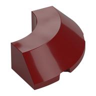 Brick Round Corner 4 x 4 x 1 with Bottom Cut Outs, No Studs, Flat Top (Dark Red)
