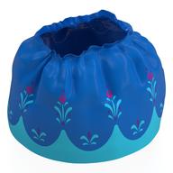 Duplo Skirt with Blue Layered Top Skirt and Medium Azure and Magenta Flowers Print (Blue)