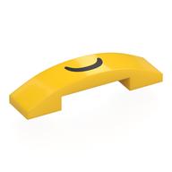 Brick Curved 4 x 1 Double, No Studs with Black Smile Mouth Print (Yellow)
