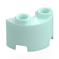 Brick Round, Half 1 x 2 (Light Aqua)