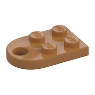 Plate Special 3 x 2 with Rounded End, Hole (Medium Nougat)