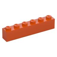 Brick 1 x 6 (Reddish Orange)