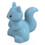 Duplo Animal Squirrel with Coral, Black, and White Eyes Print (Medium Azure)