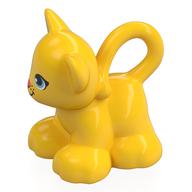 Duplo Animal Cat / Kitten Looping Tail, Eyes and Mouth Print (Yellow)