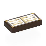 Tile 1 x 2 with Pixelated Enchantment Book Print (Dark Brown)