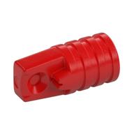 Hinge Cylinder 1 x 2 Locking with 1 Finger and Axle Hole On Ends [No Side Slots] (Red)