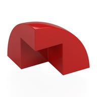 Brick Round Corner, Curved 2 x 2 x 1 2/3 Quarter Dome with 1 Cutout (Red)