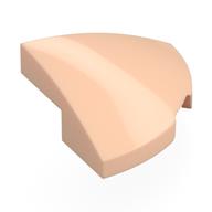 Brick Round Corner, Curved 2 x 2 x 2/3 Quarter Circle With 1 x 1 Bottom Cutout (Light Nougat)