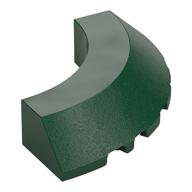 Brick Round Corner 5 x 5 x 1 Slope, Bottom Cut Outs, No Studs, Flat Top (Dark Green)