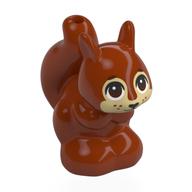 Animal, Squirrel with Tan Face, Dark Brown Eyes Print (Dark Orange)