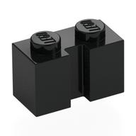 Brick Special 1 x 2 with Groove (Black)