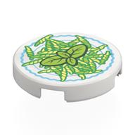 Tile Round 2 x 2 with Trofie Print (White)