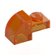Brick Curved 1 x 2 x 1 with Curved Top (Trans-Orange)