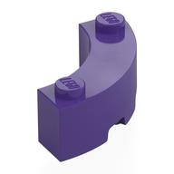 Brick Round Corner 3 x 3 Macaroni with 2 Studs (Dark Purple)