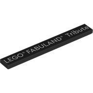 Tile 1 x 8 with 'LEGO Fabuland Tribute' Print (Black)