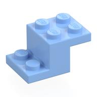 Bracket 3 x 2 x 1 1/3 with Bottom Stud Holder (Bright Light Blue)