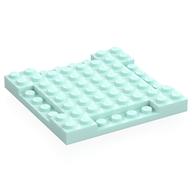 Plate Special 8 x 8 x 2/3 with Four 1 x 4 Recessed Edges (Light Aqua)
