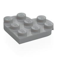 Plate Angled 3 x 3 with Heart Shape (Light Bluish Gray)