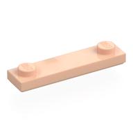 Plate Special 1 x 4 with 2 Studs with Groove [New Underside] (Light Nougat)