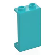 Panel 1 x 2 x 3 [Side Supports / Hollow Studs] (Medium Azure)