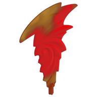 Flame, Axle, with Marbled Trans-Red Pattern (Trans-Orange)