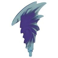 Flame, Axle, with Marbled Dark Purple Pattern (Trans-Light Blue)