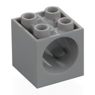 Brick Special 2 x 2 x 1 2/3 with Worm Gear Hole (Light Bluish Gray)