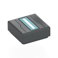 Tile 1 x 1 with Metal Blue/White Triangle, Black Lines Print (Dark Bluish Gray)