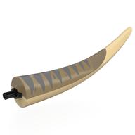 Animal Body Part, Dinosaur, Tyrannosaurus Rex Tail, with Pin with Tan Underside, Sand Blue Markings Print (Dark Tan)