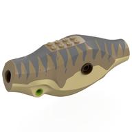 Animal Body Part, Dinosaur, Tyrannosaurus Rex Body with Tan Belly, Sand Blue Markings Print (Dark Tan)