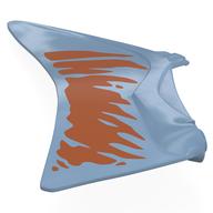 Animal Body Part, Dinosaur, Quetzalcoatlus Wing, Left with Dark Orange Shapes Print (Sand Blue)