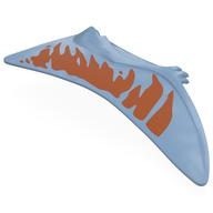 Animal Body Part, Dinosaur, Quetzalcoatlus Wing, Right with Dark Orange Shapes Print (Sand Blue)
