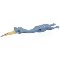 Animal Body Part, Dinosaur Torso and Head, Quetzalcoatlus with Tan Beak, Dark Orange Spots, Eyes Print (Sand Blue)