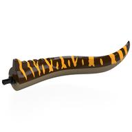 Animal Body Part, Dinosaur, Spinosaurus Tail with Dark Tan Underside, Bright Light Orange Markings Print (Dark Brown)
