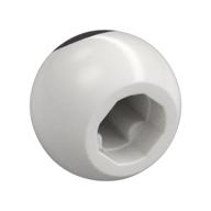 Technic Ball Joint with Black Dot (Eye) Print (White)