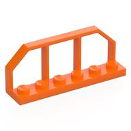 Plate Special 1 x 6 with Train Wagon End Fence (Orange)