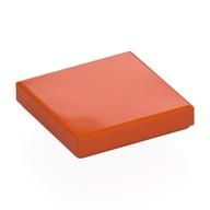 Tile 2 x 2 with Groove (Reddish Orange)