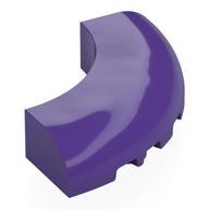 Brick Round Corner 5 x 5 x 1 Curved, Bottom Cut Outs, No Studs, 7 Bottom Tubes (Dark Purple)