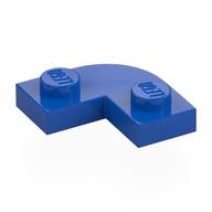 Plate Round Corner 2 x 2 with 1 x 1 Cutout (Blue)