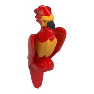 Animal, Bird, Phoenix with Bright Light Orange Chest and Face, Black Beak Print (Fawkes) (Red)