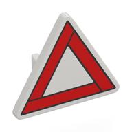 Road Sign Clip-on 2.2 x 2.667 Triangular with Warning Triangle Print (White)