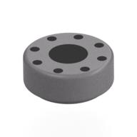 Tile Round 1 x 1 with Black Dot, Circle of Small Black Dots Print (Flat Silver)