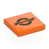 Tile 2 x 2 with Black Wrench/Tyre Logo Print (Orange)