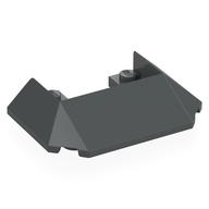 Brick Wedged, Sloped 45° 6 x 4 Double / 33°, 9 Bottom Tubes [Train Roof] (Dark Bluish Gray)