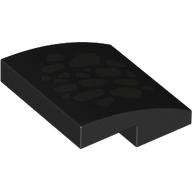 Brick Curved 2 x 2 x 2/3 with Silver Scales Print (Black)